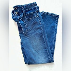 NWOT WHBM jeans. Size 4 - slim crop with removable belt tie. Never worn.